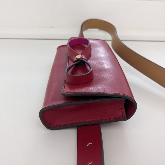 NWT! Kate Spade New York Leather Bow Belt Bag In Red Size L/XL - Picture 4 of 16